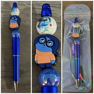 Inside Out Sadness beaded focal pen